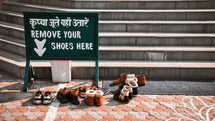 Taking your shoes off indoors in India