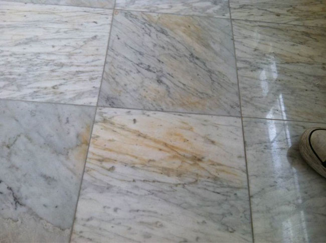 marble floor stain types