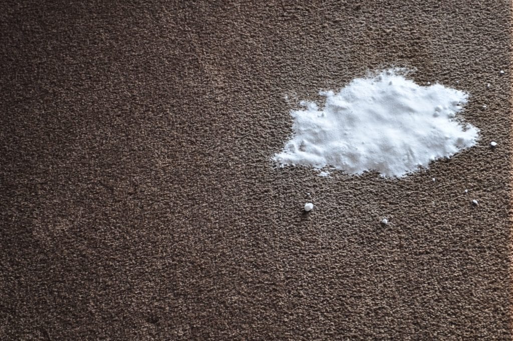 cleaning vomit on carpet with baking soda