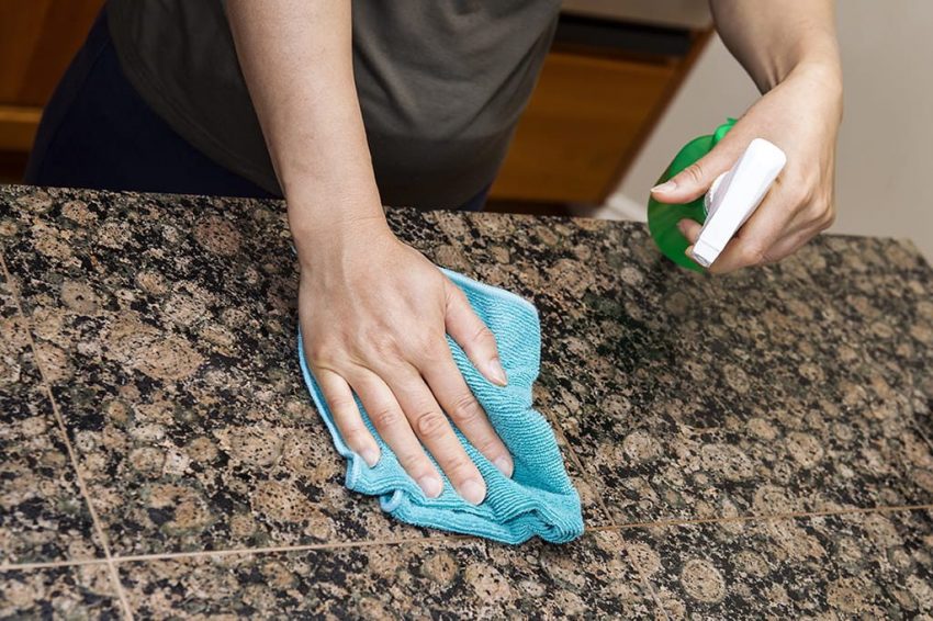 how to get rid of stains from granite countertops