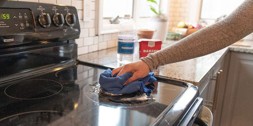 clean glass stove top