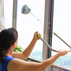 how to clean windows outside with telescopic tool