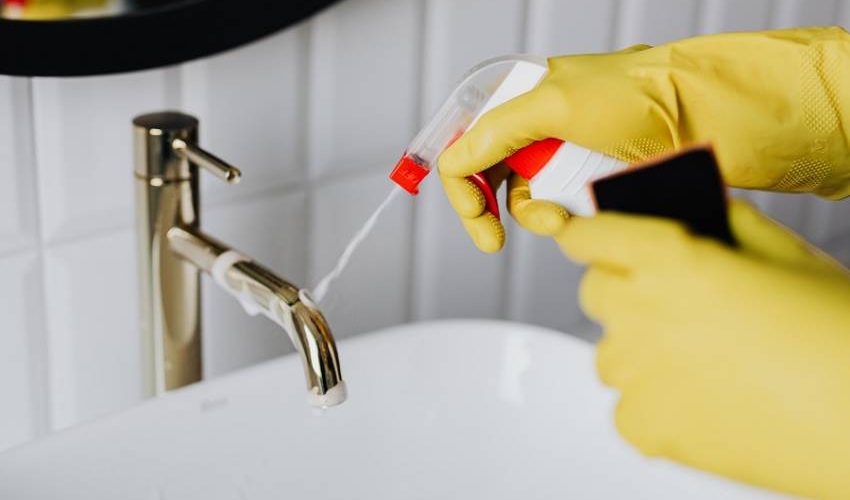 How to Clean Your Home After Being Sick Disinfecting a bathroom faucet after someone has been sick