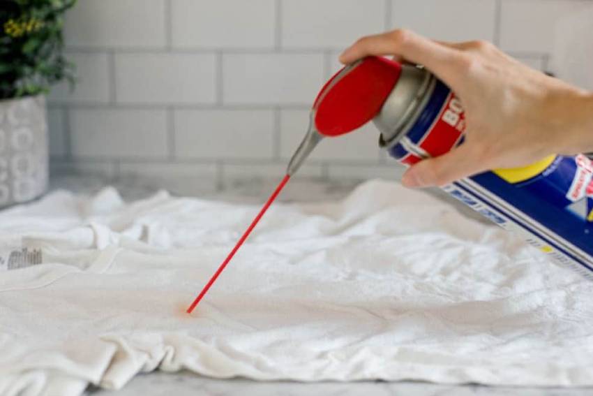 how to remove blood stain from clothes with WD-40