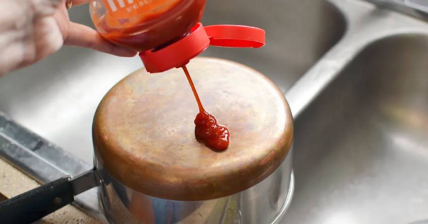 how to clean copper with ketchup