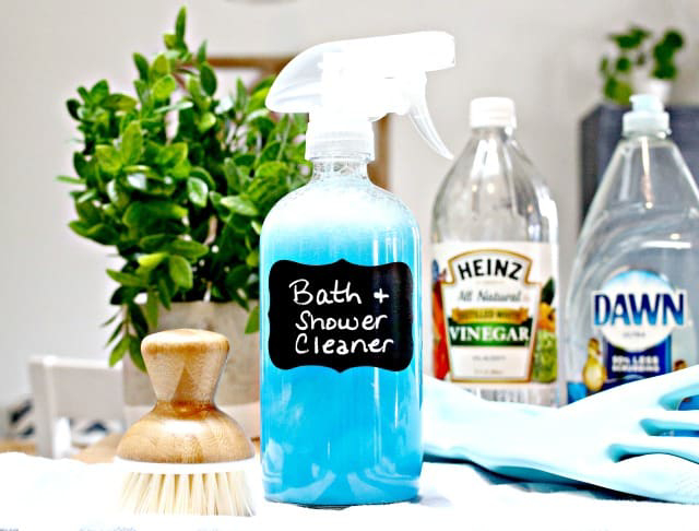 vinegar and dish soap shower cleaner