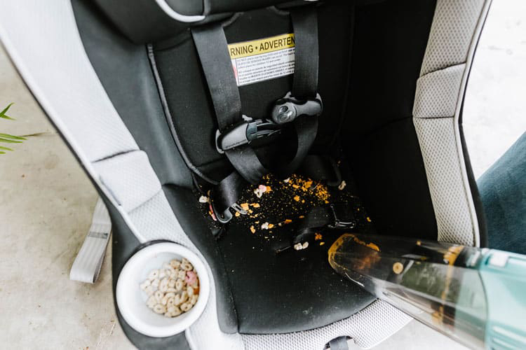 How to Clean a Baby Car Seat Filled With Food